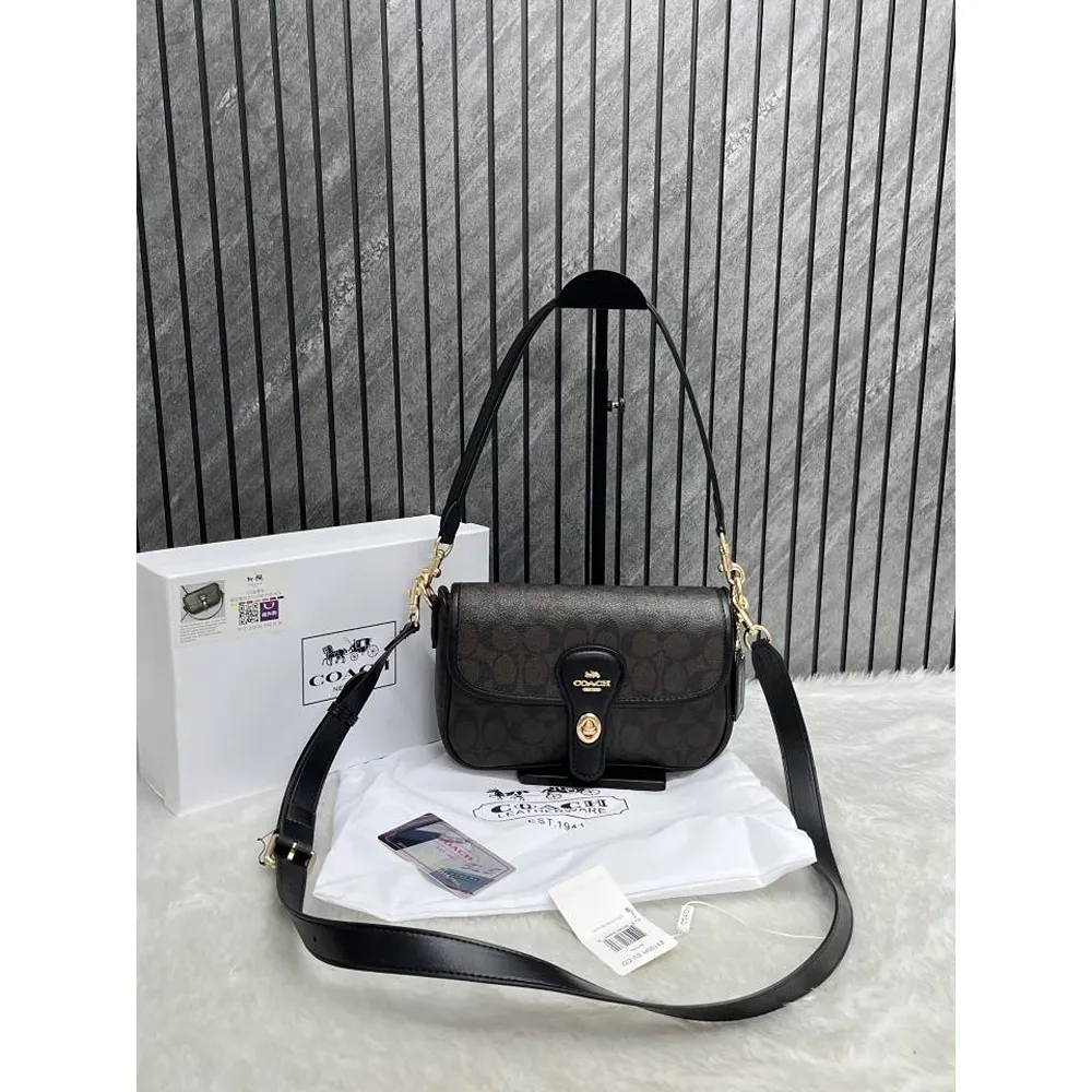 Coach Turnlock Shoulder Bag With OG Box (FT636)
