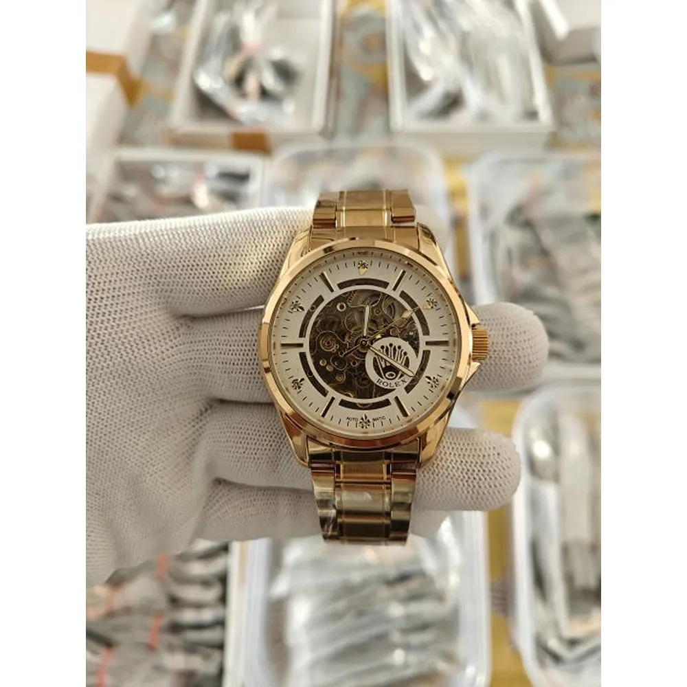 First Copy Rolex Automatic Skeleton Watch Gold (SW10024)