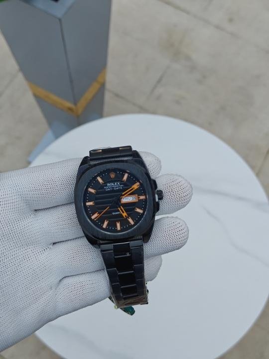 First Copy Rolex Day Date Watch Black Orange (SW9518)