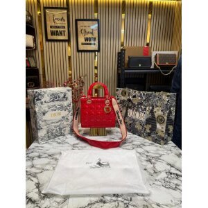 Christian Dior Handbag With Box & Dust Bag Red (SW9685)
