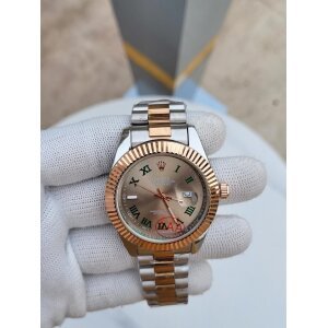 First Copy Rolex Just Date Watch Silver Rose Gold (SW9940)