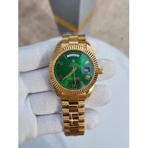 First Copy Rolex Day Date Watch Gold Green (SW9942)