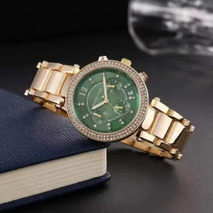 First Copy Michael Kors Parker Watch Gold Green (SG1614)