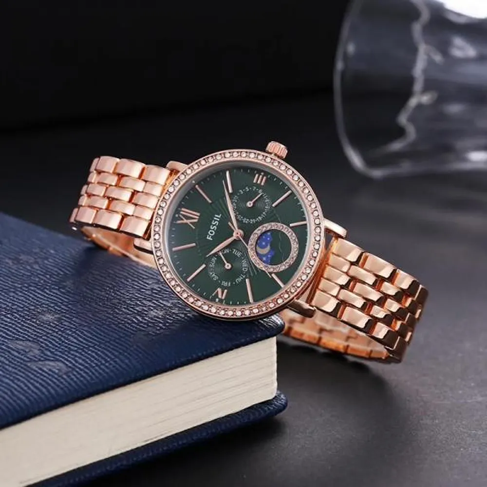 First Copy Fossil Sun Moon Watch Copper Green (SG1672)
