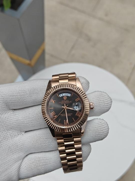 First Copy Rolex Day Date Watch Black Dial (SW9524)