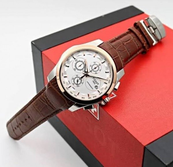 First Copy Tissot Belt Watch Brown White Dial (SW9445)
