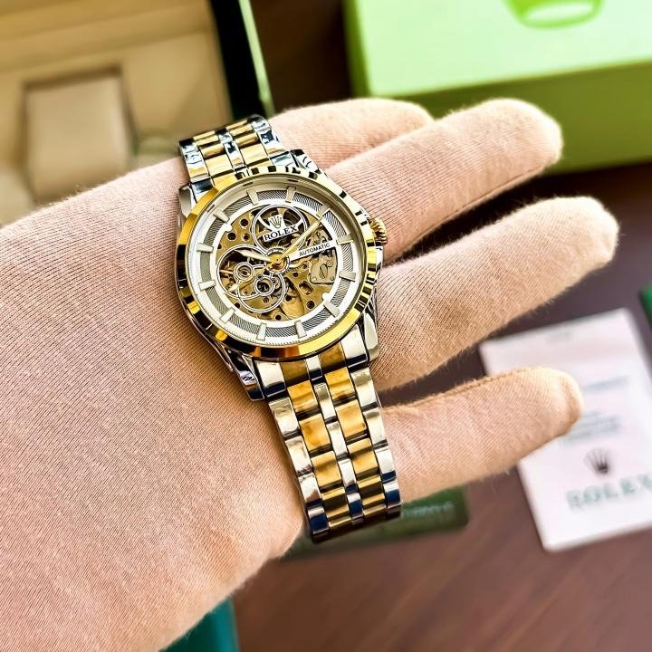 First Copy Rolex Automatic Watch Gold White (SW9953)