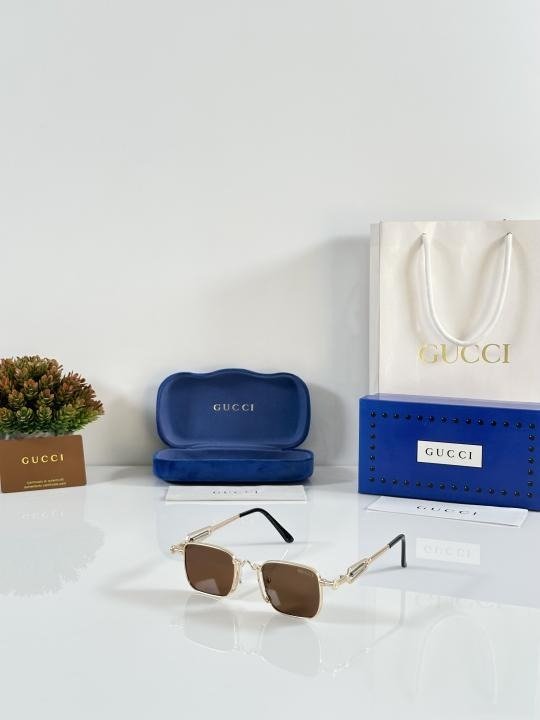 First Copy Gucci Gold Brown Sunglasses (SW9084)