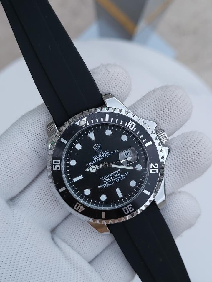 First Copy Rolex Submarine Watch Fiber Belt Silver (SW9453)