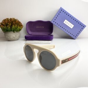 First Copy Gucci Cream Black Sunglasses (SW9161)