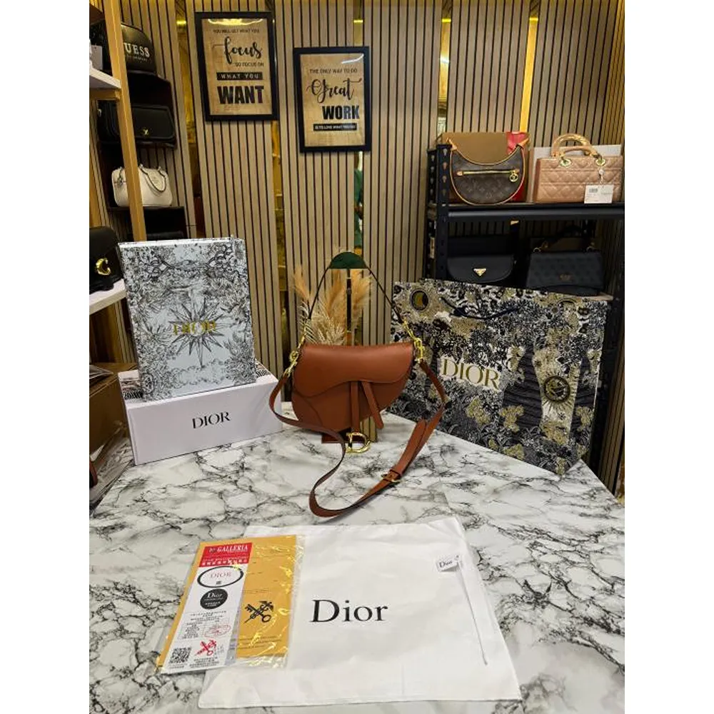 Christian Dior Crossbody Bag With Double Box And Dust Bag (FT70)