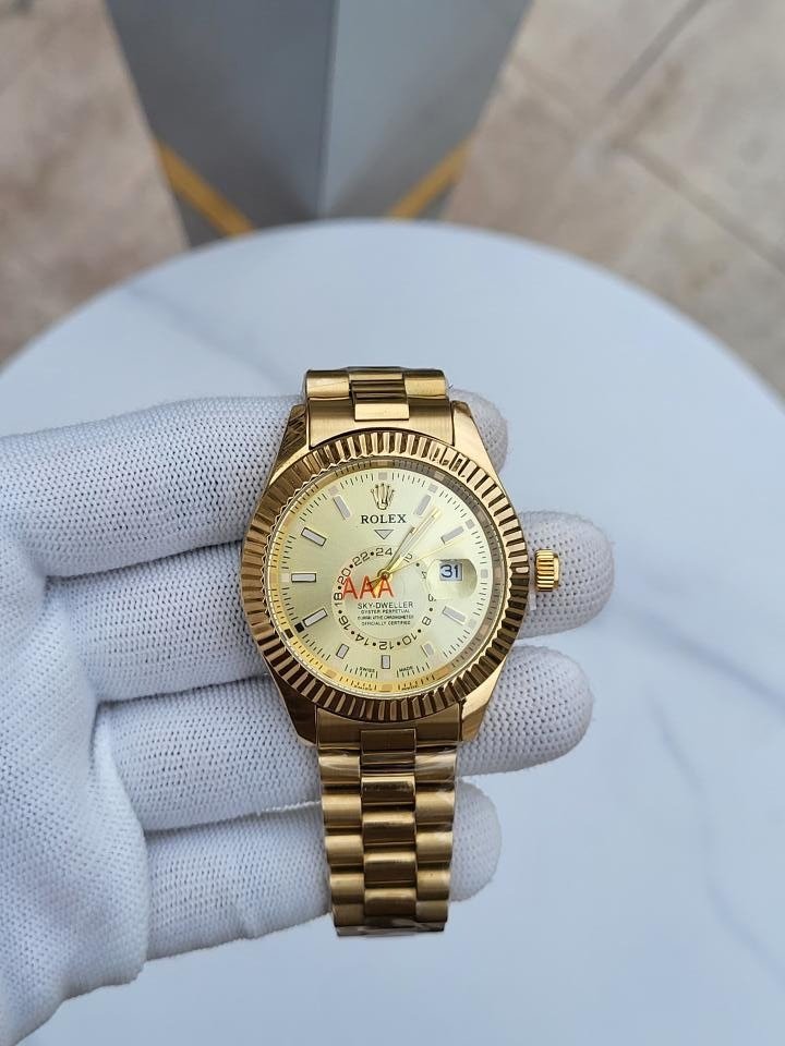 First Copy Rolex Sky Deweller Watch Gold (SW9456)