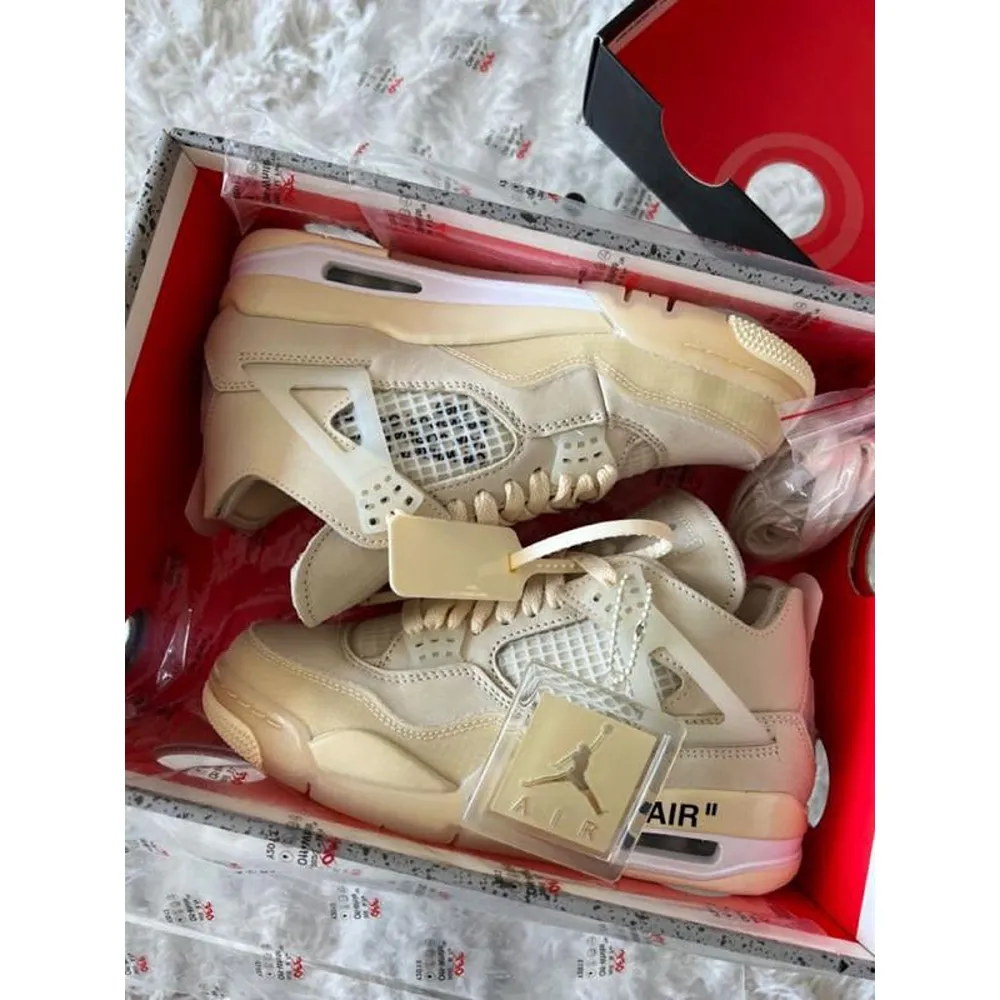 Premium Nike Jordan Retro 4 Off White Sail Cream Shoes For Women (SUP6431) - Image 2