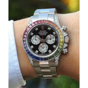 First Copy Rolex Oyster Perpetual Watch Rainbow Silver (FT3023)