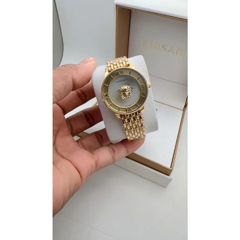 First Copy Versace Watch Gold White (FT2512)
