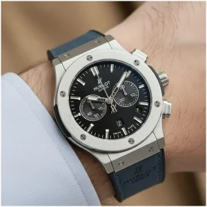 First Copy Hublot Big Bang Chronograph Watch Silver Blue (FT2982)