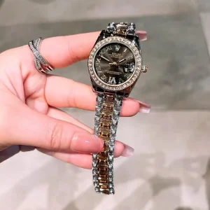 First Copy Rolex Oyster Perpetual Watch Gold Black (FT2413)