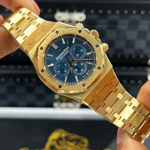 First Copy Audemars Piguet Chronograph Watch Gold Blue (FT3028)