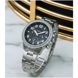 First Copy Fossil Chronograph Watch Silver Black (FT3029)