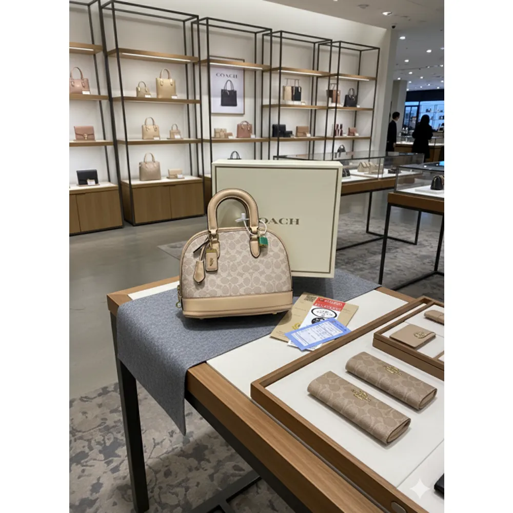 Coach Satchel Bag With OG Box & Dust Bag Rice Khaki (FT2717)