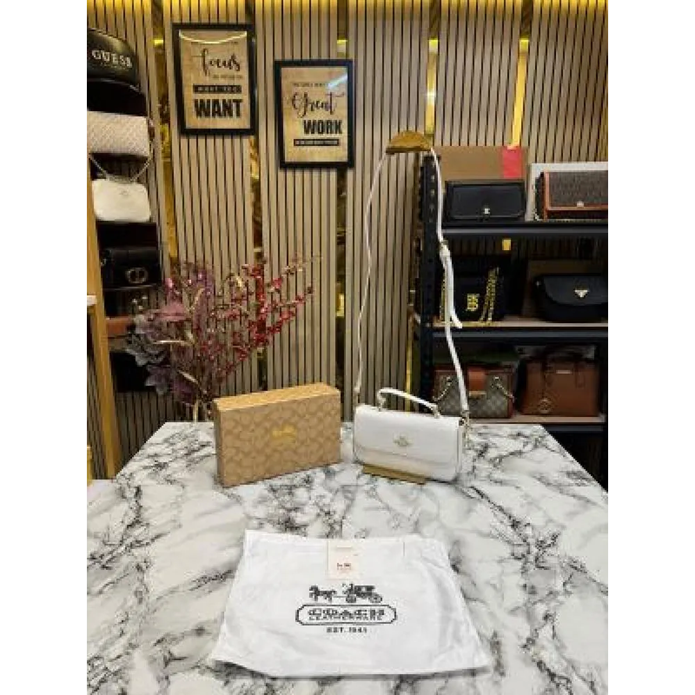 Coach Signature Crossbody Bag With Box And Dust Bag White (FT2223)