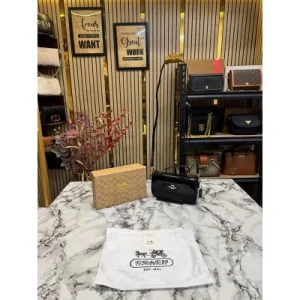 Coach Signature Crossbody Bag With Box And Dust Bag Black (FT2224)