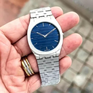 First Copy Gucci Slim Watch Silver Blue (FT1725)