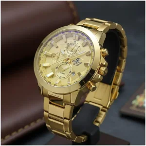 First Copy Casio Edifice World Map Watch Gold (FT1791)
