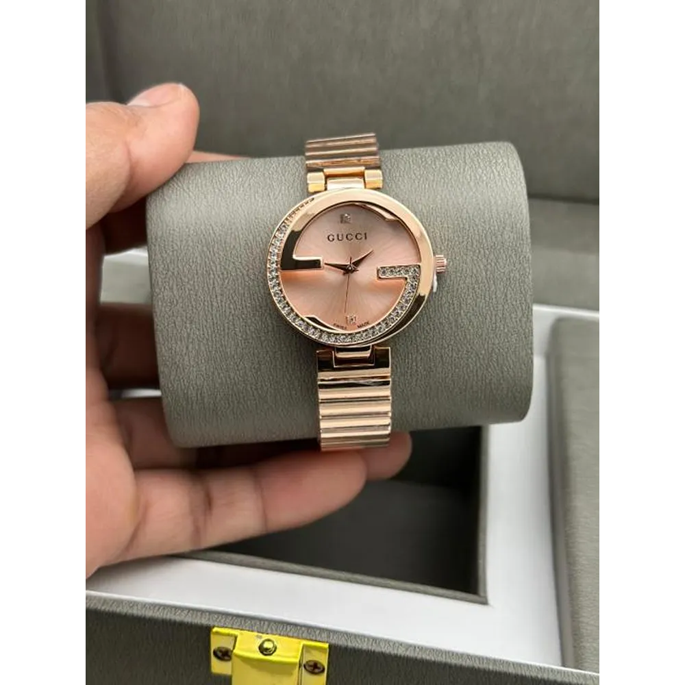 First Copy Gucci Diamond Watch Rosegold (FT2505)