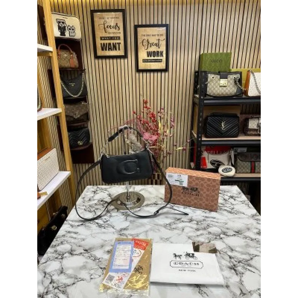 Coach Shoulder Bag With Box & Dust Bag Black (FT1292)