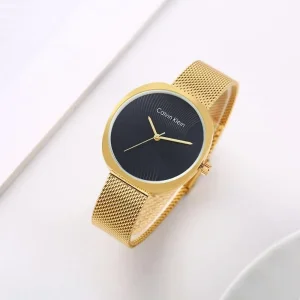 First Copy Calvin Klein Watch Gold Black Sculpt (FT2497)