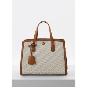 Michael Kors Satchel Bag With Dust Bag Beige Brown (FT1305)