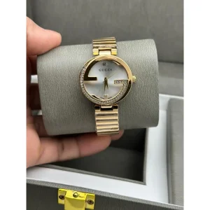 First Copy Gucci Diamond Watch Gold White (FT2507)