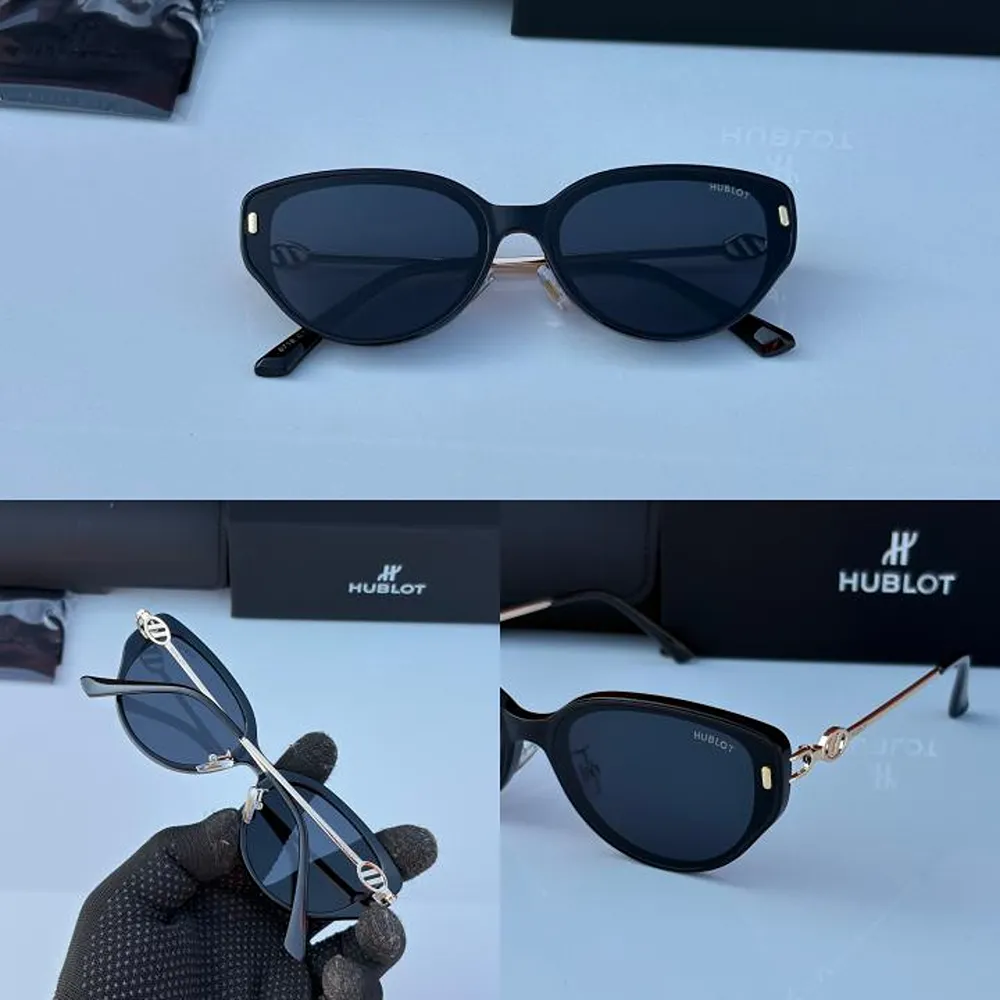 Trendy Fashion Women Hublot Sunglasses Golden Black Premium Quality (SW2316) - Image 2