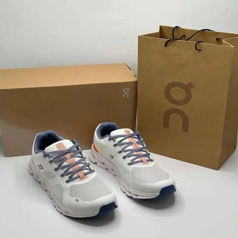 Supreme Comfort Women’s On Cloudmonster Running Shoes Undyed White Flame (SUP7578) - Image 2