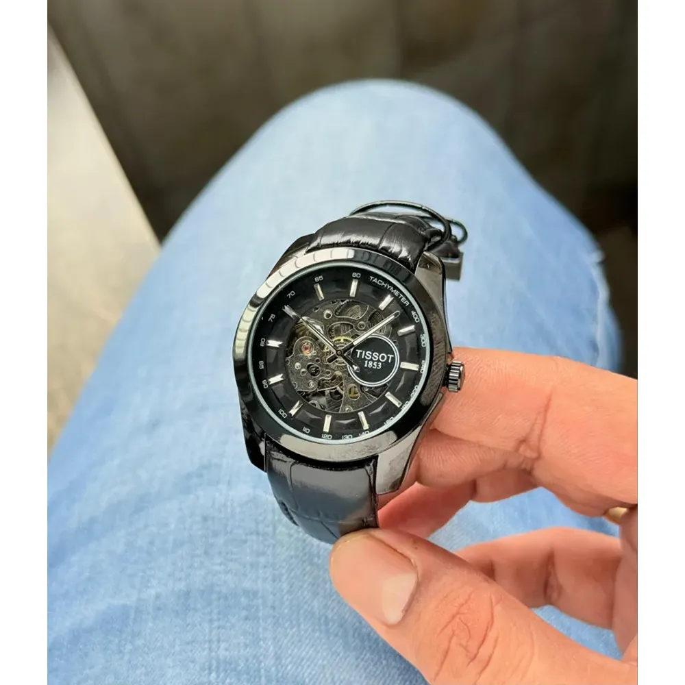 Luxury Bold Design Tissot Couturier Skeleton Watch Black (SUP7227) - Image 3