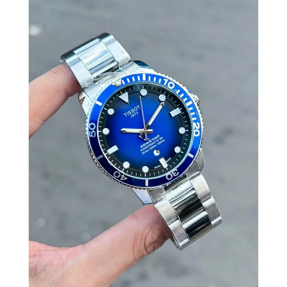 Embrace Elite Style Tissot Seastar Watch Powermatic 80 Blue (SUP7270) - Image 2