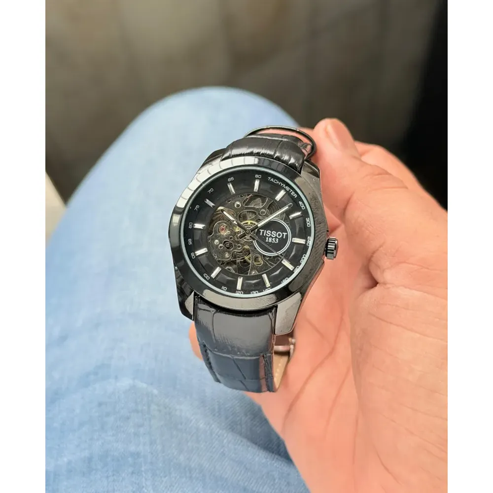 Luxury Bold Design Tissot Couturier Skeleton Watch Black (SUP7227) - Image 2