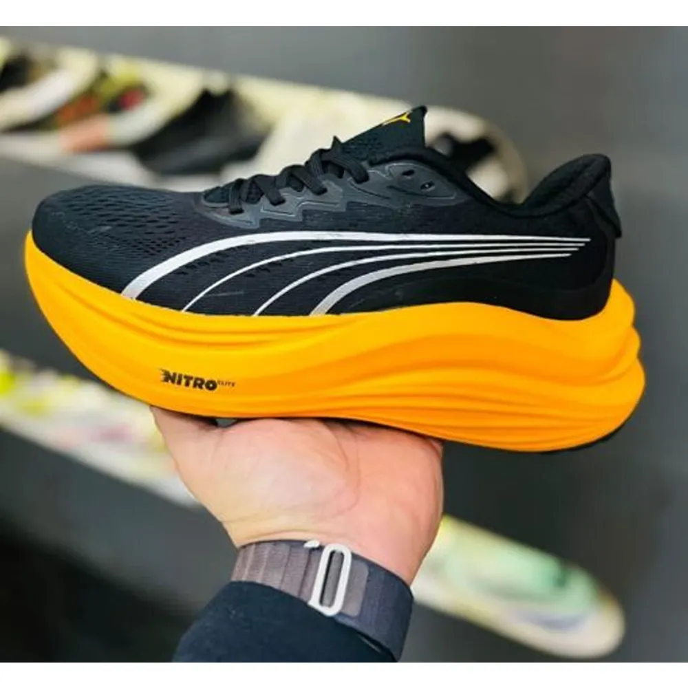 Premium First Copy Puma Magmax Nitro Elite Shoes Black Yellow (SUP7451) - Image 3