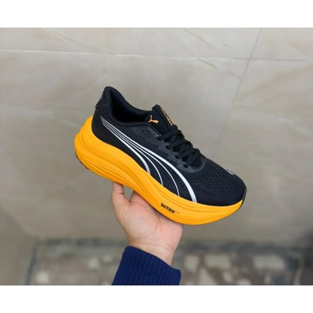 Premium First Copy Puma Magmax Nitro Elite Shoes Black Yellow (SUP7451) - Image 2
