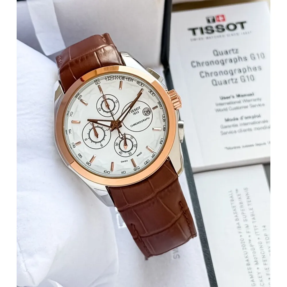 Premium Racing Inspired Tissot Dial Watch Brown Leather Strap (SUP7288) - Image 2