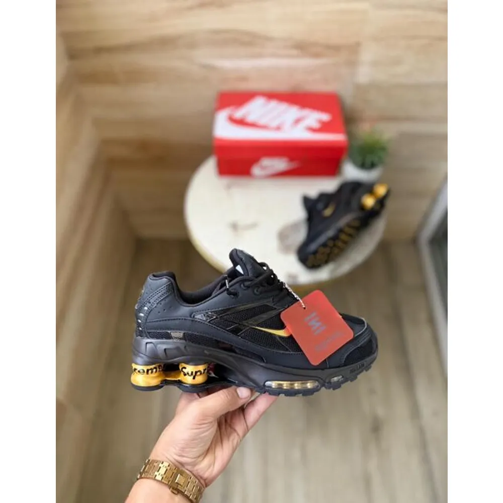 Imported First Copy Nike Shox 2025 Tripple Black Gold Supreme Shoes (SUP7363) - Image 2