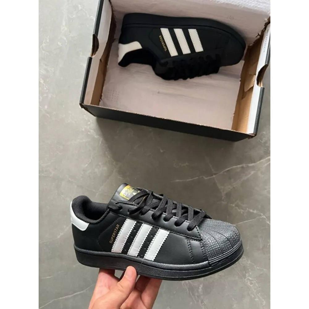 Premium 1st Copy Adidas Superstar Black Shoes (SUP7401) - Image 4