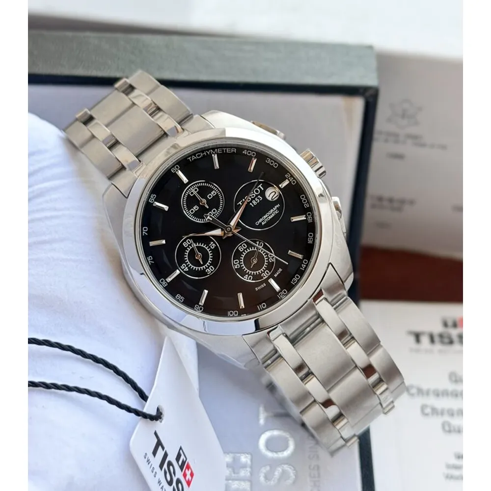 Everyday Elegance Premium Tissot Couturier 1853 Watch Black Dial (SUP7218) - Image 2