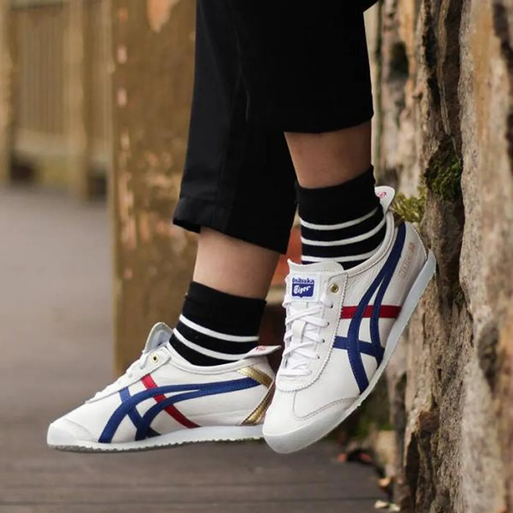 Imported Stylish Onitsuka Tiger Mexico 66 White Blue Gold Shoes Women (SUP7581) - Image 2