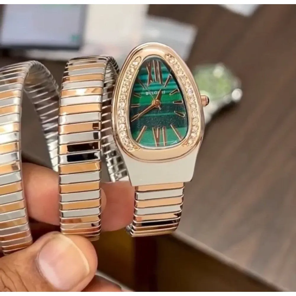 Elegance Meets Power Bvlgari Snake Watch First Copy Green (SUP7299) - Image 2