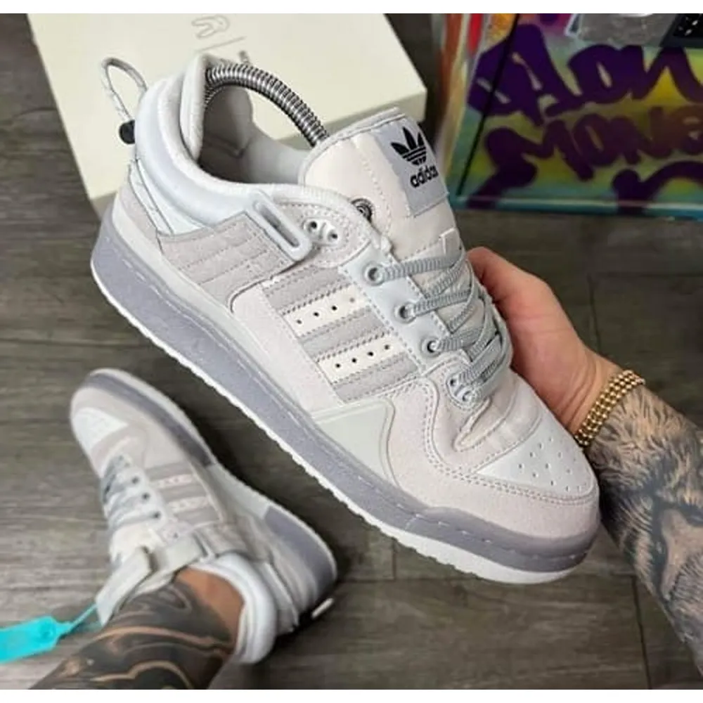 Premium First Copy Adidas Forum Bad Bunny Grey Shoes (SUP7412) - Image 3