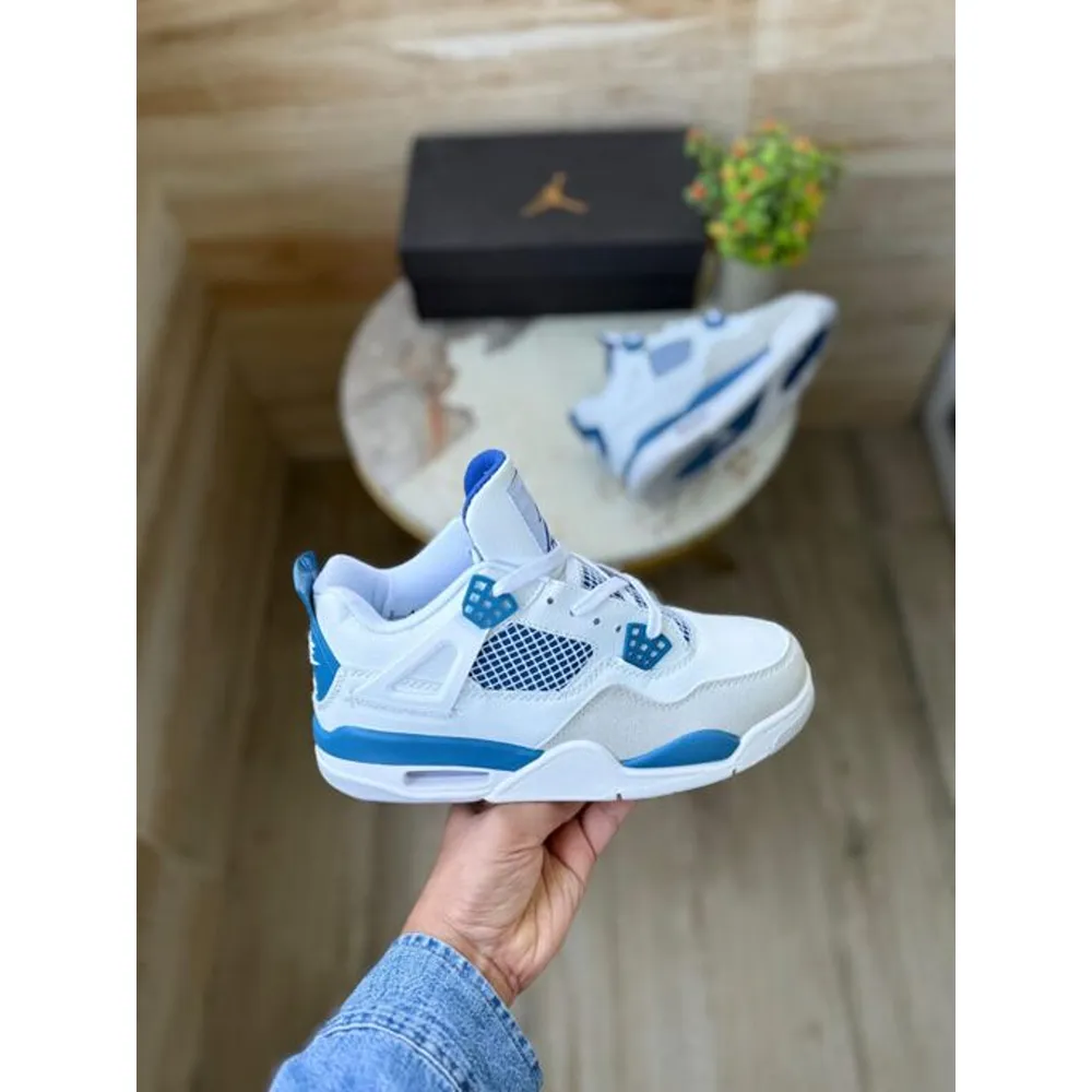 Premium First Copy Nike Air Jordan 4 Retro Shoes Military Blue (SUP7319) - Image 2