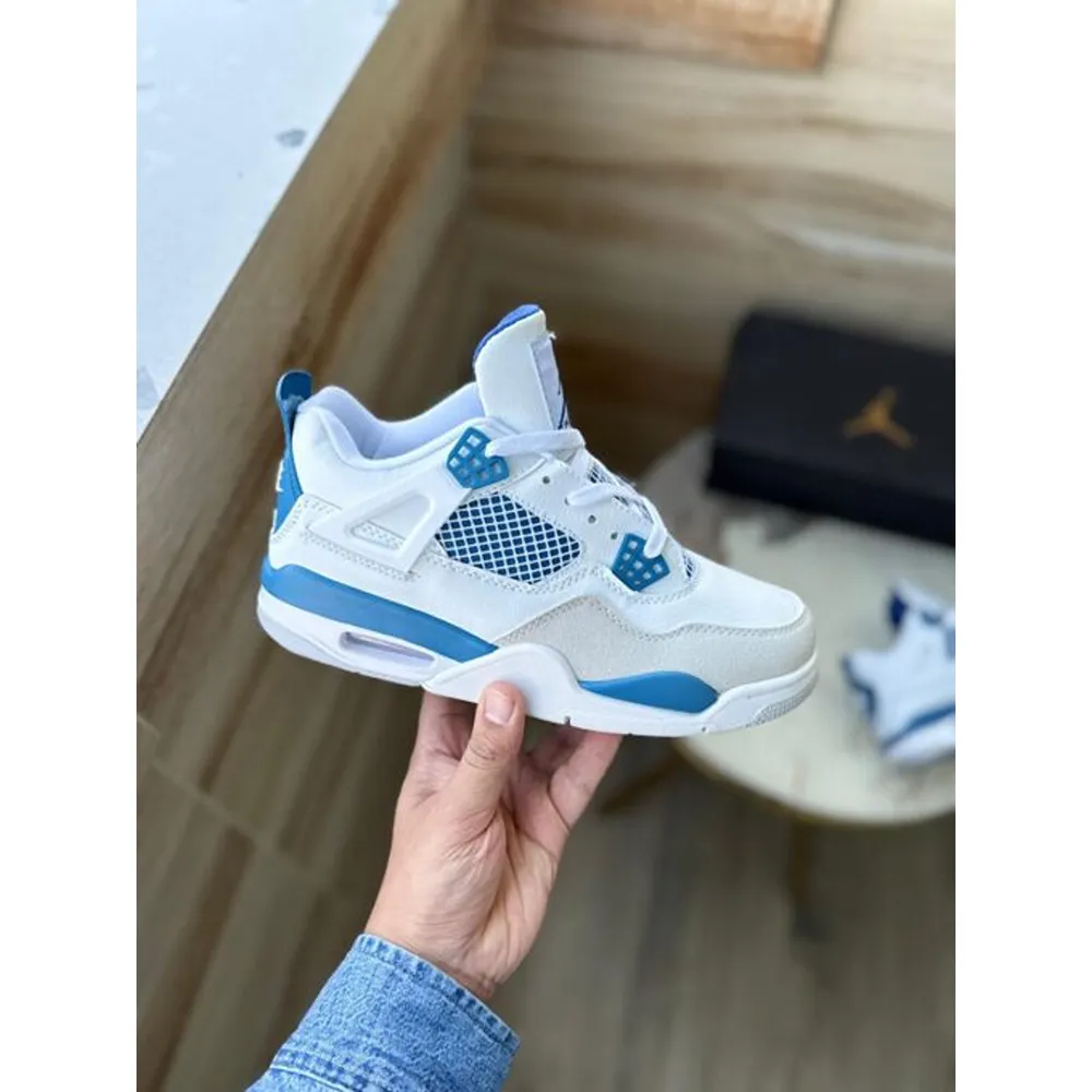 Premium First Copy Nike Air Jordan 4 Retro Shoes Military Blue (SUP7319) - Image 4