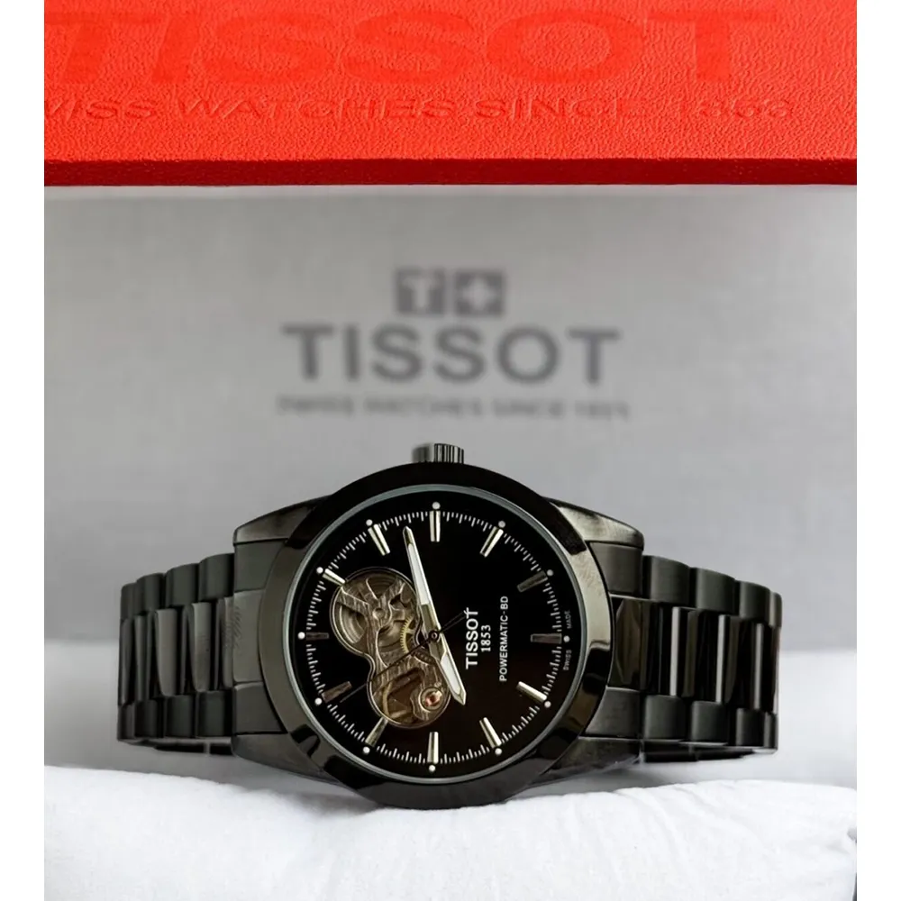 Luxury Bold Design Tissot Powermatic 80 Watch Black Open Heart (SUP7236) - Image 3